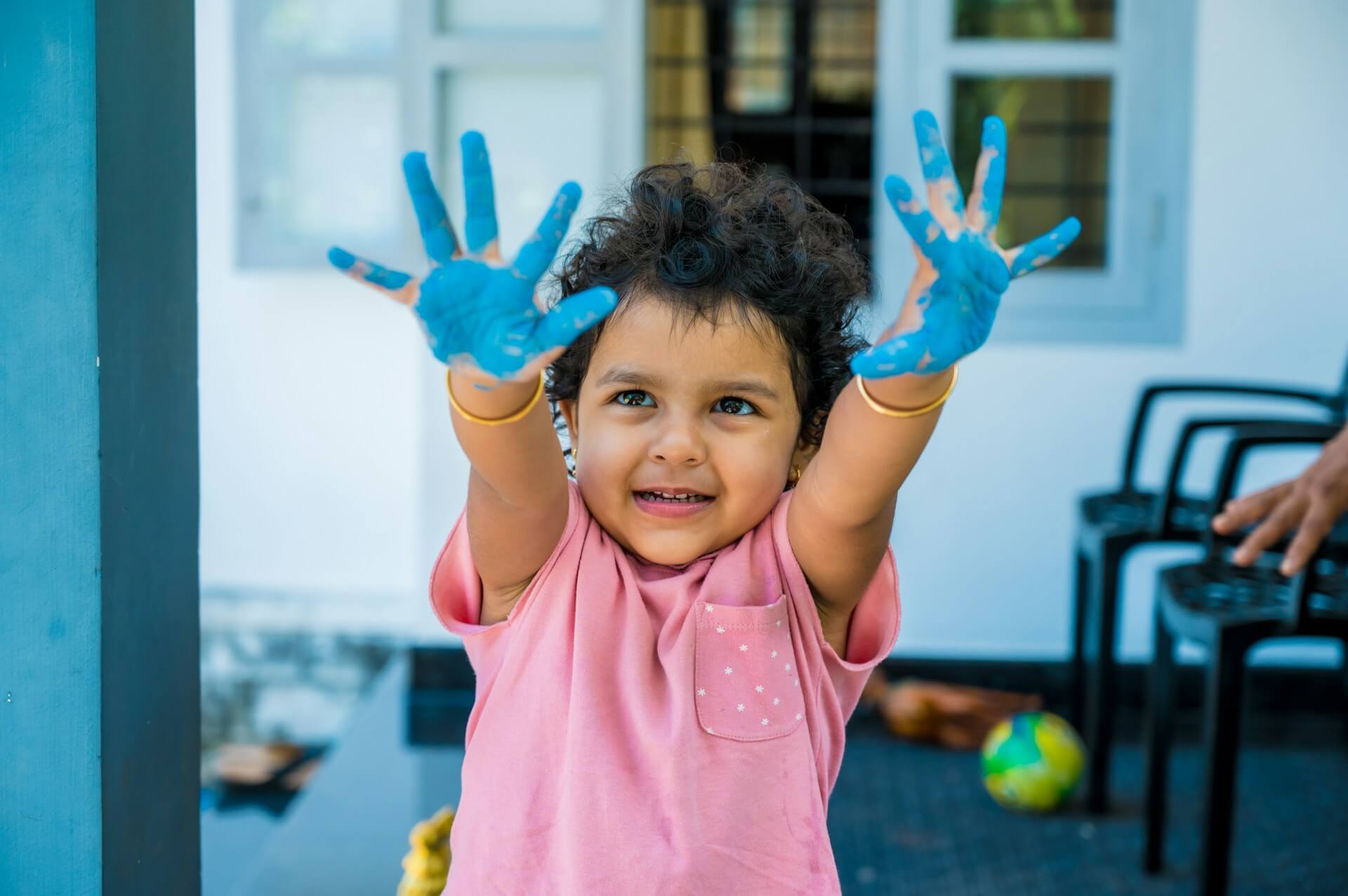Learning room with an educator supporting creative play