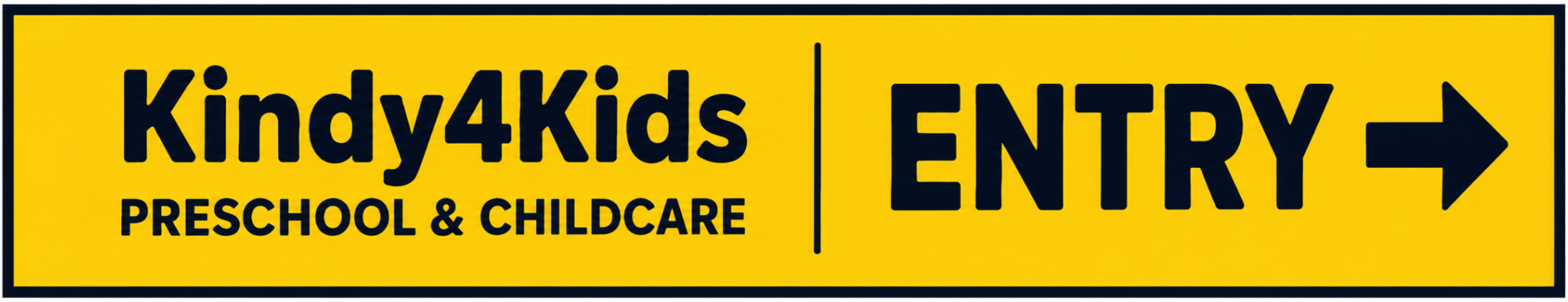 Kindy4Kids entry direction sign