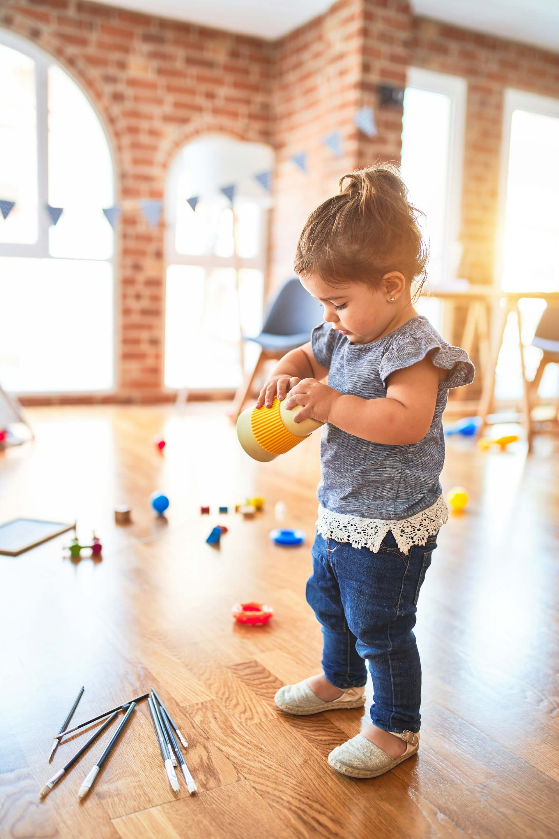 Preschool children participating in a group learning experience